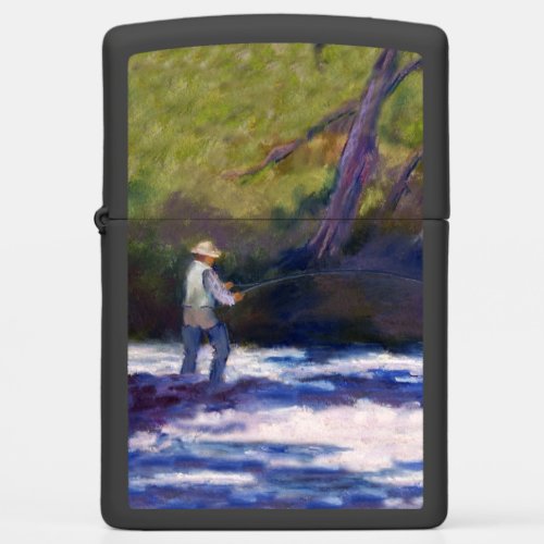 Fly Fisherman Black Zippo Lighter