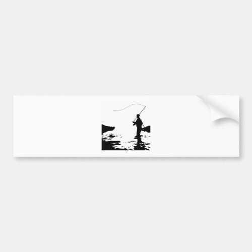 Fly Fisherman Bumper Sticker