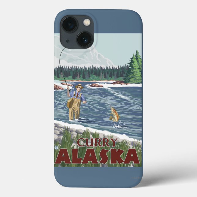 Fly Fisherman - Curry, Alaska Case-Mate iPhone Case (Back)