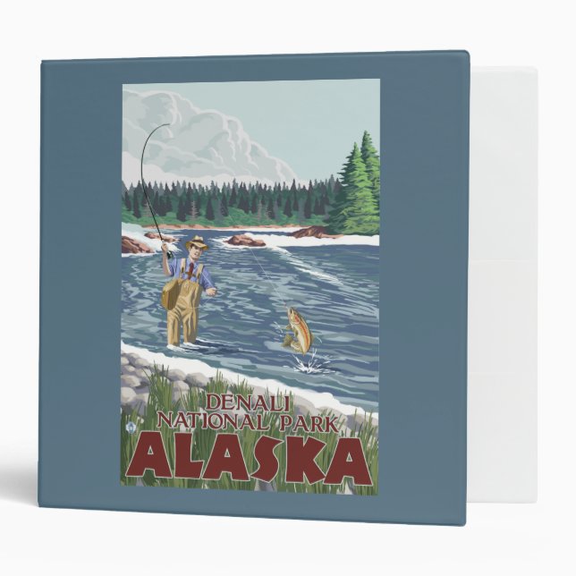Fly Fisherman - Denali National Park, Alaska Binder (Front/Inside)