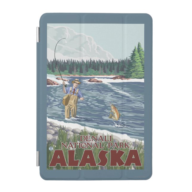 Fly Fisherman - Denali National Park, Alaska iPad Mini Cover (Front)