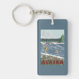 Fly Fisherman - Denali National Park, Alaska Keychain