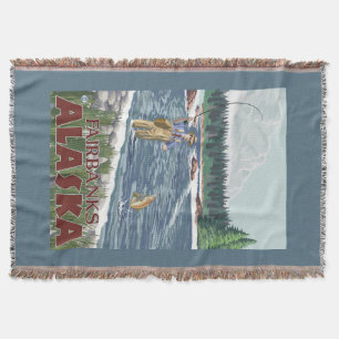 Fly Fisherman - Fairbanks, Alaska Throw Blanket