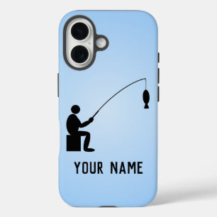 Fly Fisherman or Line Angler with your name on iPhone 16 Case