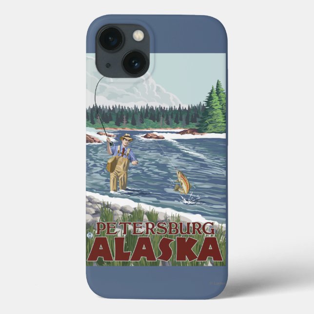 Fly Fisherman - Petersburg, Alaska Case-Mate iPhone Case (Back)