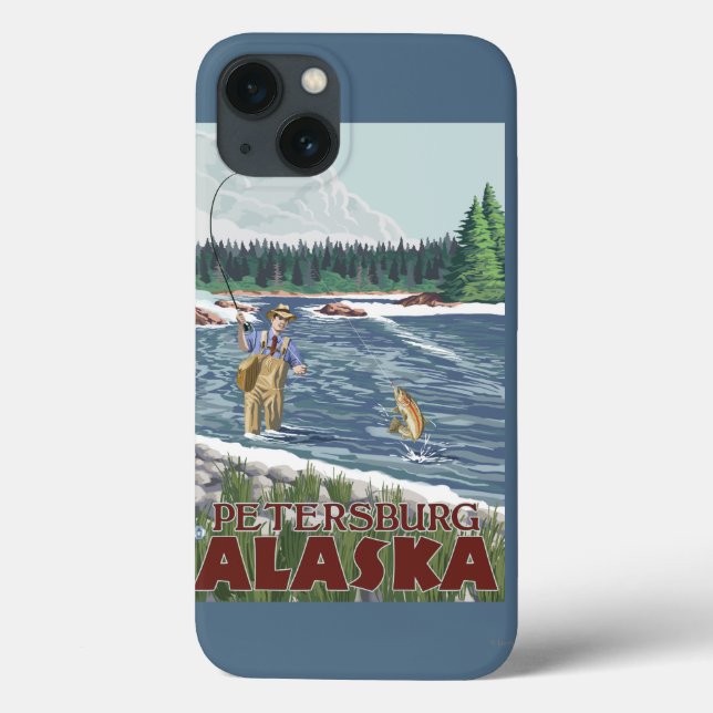 Fly Fisherman - Petersburg, Alaska Case-Mate iPhone Case (Back)