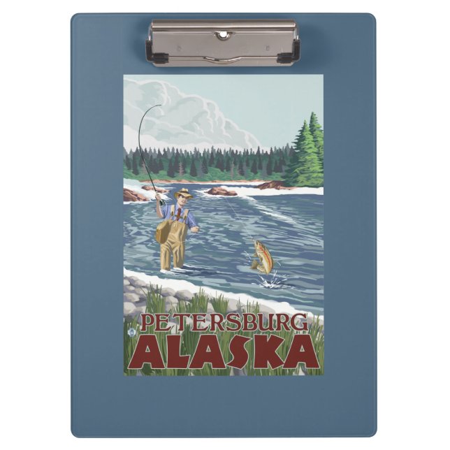 Fly Fisherman - Petersburg, Alaska Clipboard (Front)