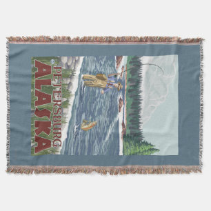 Fly Fisherman - Petersburg, Alaska Throw Blanket