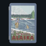 Fly Fisherman - Seward, Alaska iPad Mini Cover<br><div class="desc">Fly Fisherman - Seward,  Alaska - Vintage Travel Poster was created in 2007. This image depicts scenes from Seward,  AK.</div>