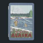 Fly Fisherman - Seward, Alaska iPad Mini Cover<br><div class="desc">Fly Fisherman - Seward,  Alaska - Vintage Travel Poster was created in 2007. This image depicts scenes from Seward,  AK.</div>