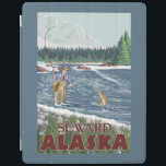 Fly Fisherman - Seward, Alaska iPad Smart Cover<br><div class="desc">Fly Fisherman - Seward,  Alaska - Vintage Travel Poster was created in 2007. This image depicts scenes from Seward,  AK.</div>
