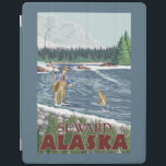 Fly Fisherman - Seward, Alaska iPad Smart Cover<br><div class="desc">Fly Fisherman - Seward,  Alaska - Vintage Travel Poster was created in 2007. This image depicts scenes from Seward,  AK.</div>