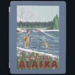 Fly Fisherman - Seward, Alaska iPad Smart Cover<br><div class="desc">Fly Fisherman - Seward,  Alaska - Vintage Travel Poster was created in 2007. This image depicts scenes from Seward,  AK.</div>