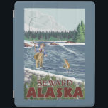 Fly Fisherman - Seward, Alaska iPad Smart Cover<br><div class="desc">Fly Fisherman - Seward,  Alaska - Vintage Travel Poster was created in 2007. This image depicts scenes from Seward,  AK.</div>