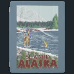 Fly Fisherman - Seward, Alaska iPad Smart Cover<br><div class="desc">Fly Fisherman - Seward,  Alaska - Vintage Travel Poster was created in 2007. This image depicts scenes from Seward,  AK.</div>