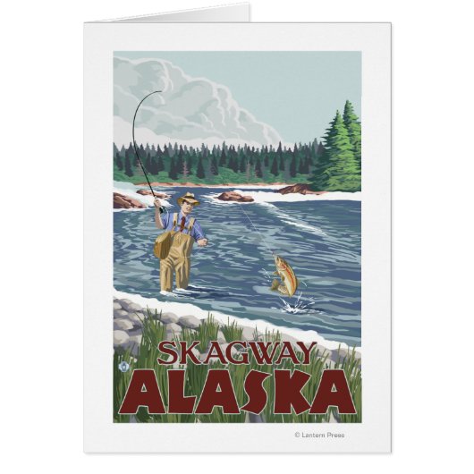 Fly Fisherman - Skagway, Alaska Cards (Front)
