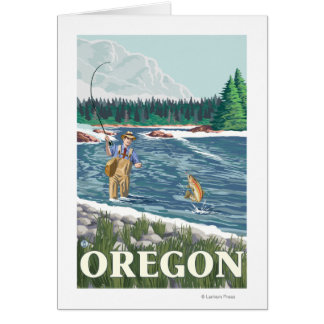 Fly Fisherman- Vintage Travel Poster Cards
