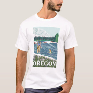 Fly Fisherman- Vintage Travel Poster T-Shirt