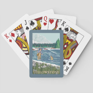 Fly Fisherman - West Yellowstone, Montana Poker Cards