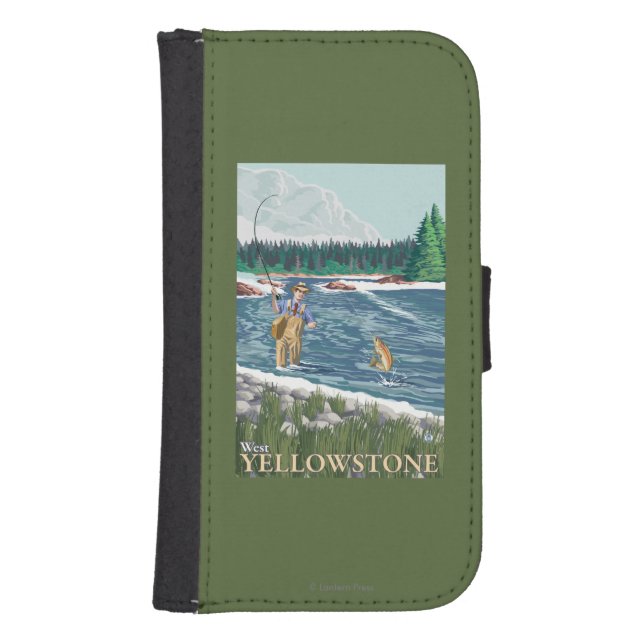Fly Fisherman - West Yellowstone, Montana Samsung Galaxy Wallet Case (Front)