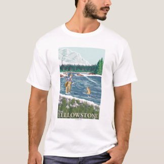 Fly Fisherman - West Yellowstone, Montana T-Shirt