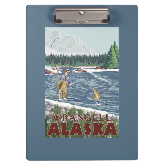 Fly Fisherman - Wrangell, Alaska Clipboard (Front)