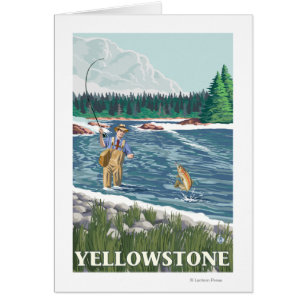 Fly Fisherman - Yellowstone National Park Cards