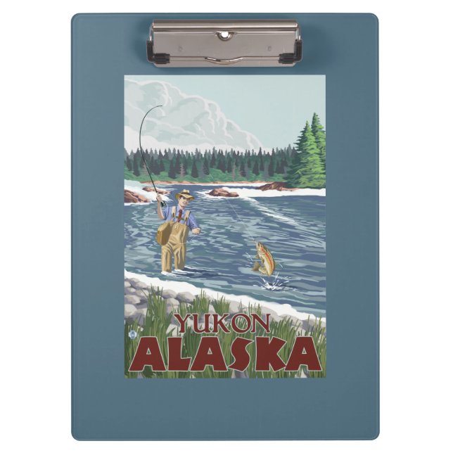 Fly Fisherman - Yukon, Alaska Clipboard (Front)