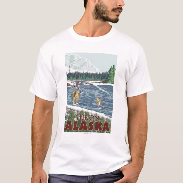 Fly Fisherman - Yukon, Alaska T-Shirt (Front)