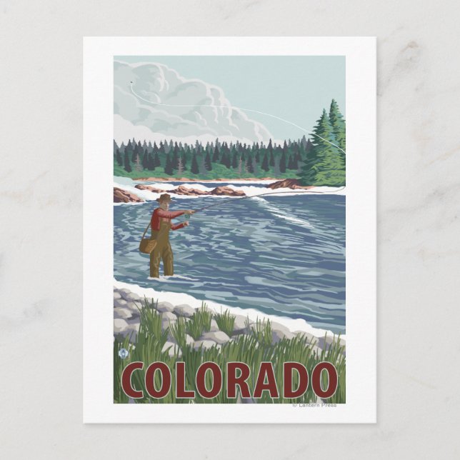 Fly FishermanColorado Postcard (Front)