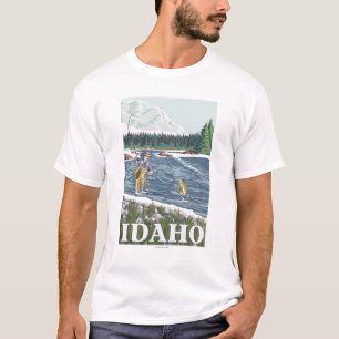 Fly FishermanIdahoVintage Travel Poster T-Shirt
