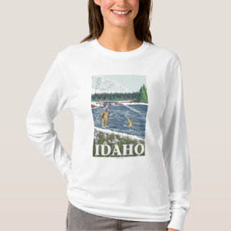 Fly FishermanIdahoVintage Travel Poster T-Shirt