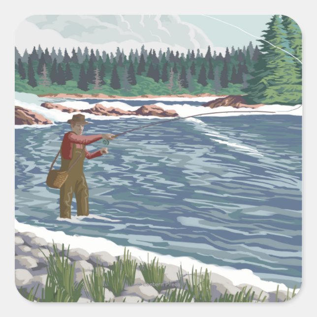 Fly FishermanNew Mexico Square Sticker (Front)