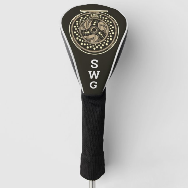 Fly Fisherman's Reel Art Cool Golf Head Cover (Front)