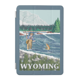Fly FishermanWyomingVintage Travel Poster iPad Mini Cover