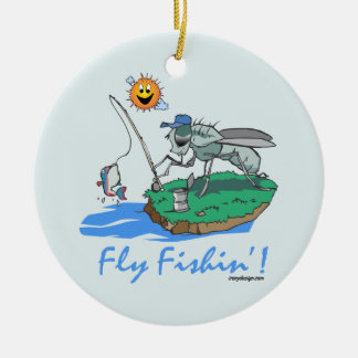 Fly Fishin' Ceramic Ornament
