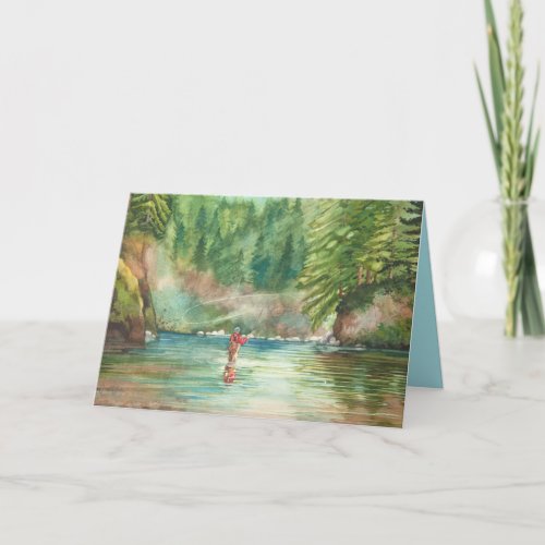 Fly Fishing 80th Birthday Day Card