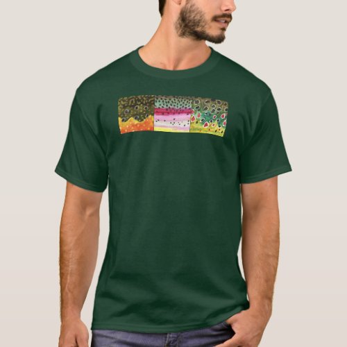 Fly Fishing Angling Brook Rainbow Brown Trout T_Shirt