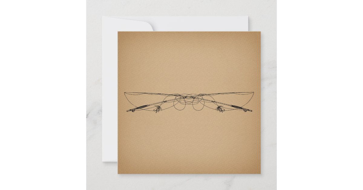 Fly Fishing Antique Art Fishing Poles Vintage Note Card