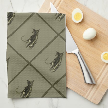 Fly Fishing Art Kitchen Towel