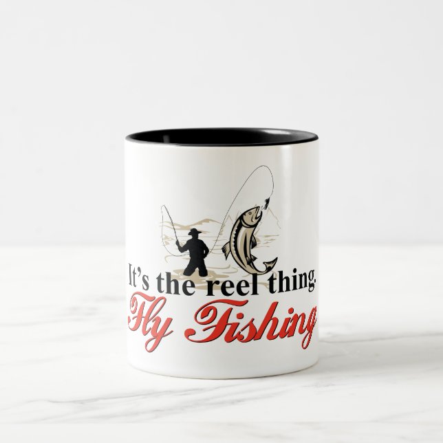 Fly Fishing Black 11 oz Two-Tone Mug (Center)