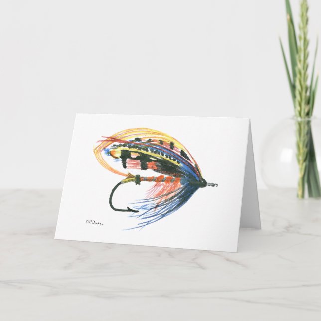 Fly Fishing Blank Greeting Card (Front)