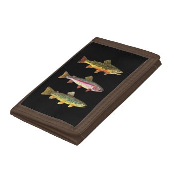 Fly Fishing - Book  Brown  Rainbow - Men's Trifold Wallet by TroutWhiskers at Zazzle