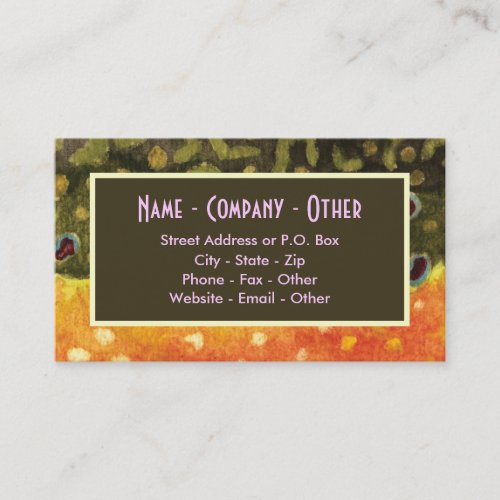 Fly Fishing Brook Trout Business Card