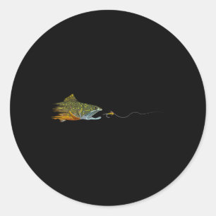 Fly Fishing Brook Trout Dry Fly Tying Fisherman Classic Round Sticker
