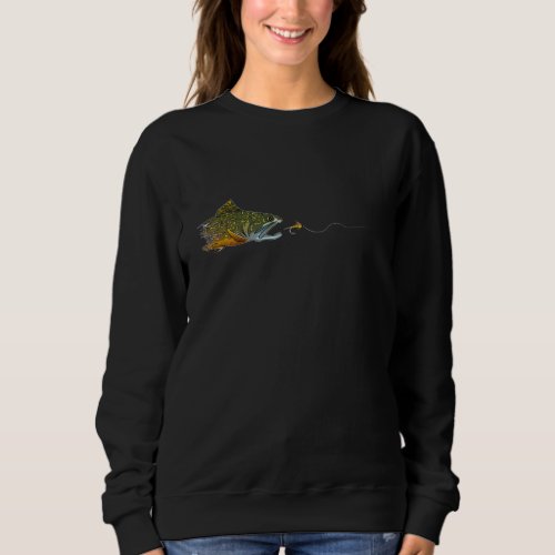 Fly Fishing Brook Trout Dry Fly Tying Fisherman Pu Sweatshirt