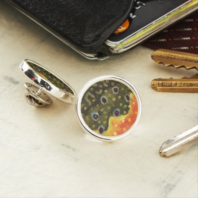 Fly Fishing Brook Trout Skin Pin (In Situ)