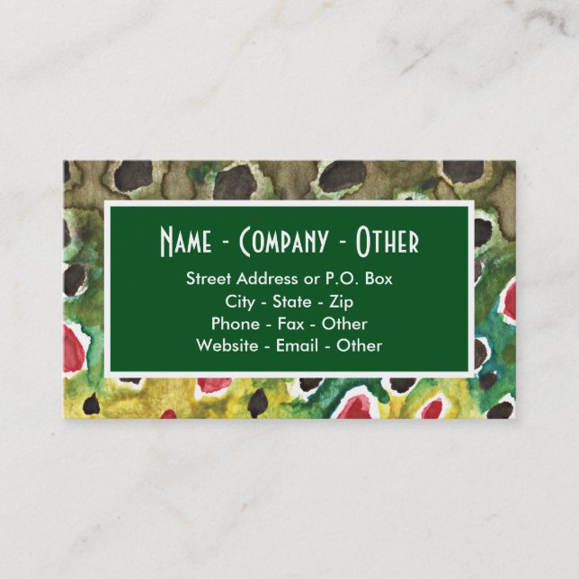 Fly Fishing Brown Trout Business Card (Front)