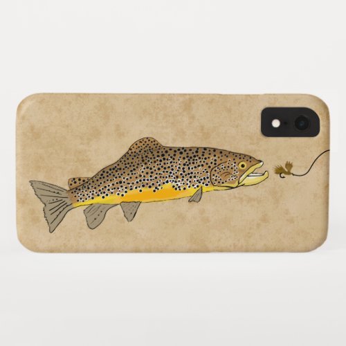 Fly Fishing Brown Trout iPhone XR Case