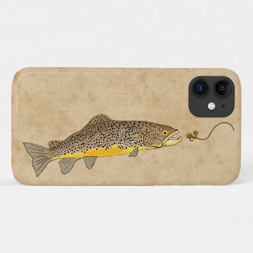 Fly Fishing Brown Trout iPhone 11 Case